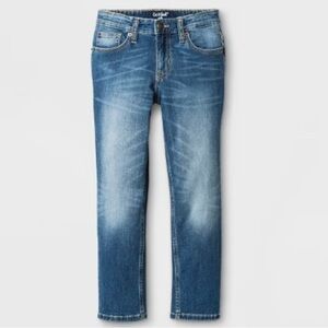 Cat & Jack Boys Blue Denim Adjustable Tabs Skinny Fit Stretch Jeans Size 6